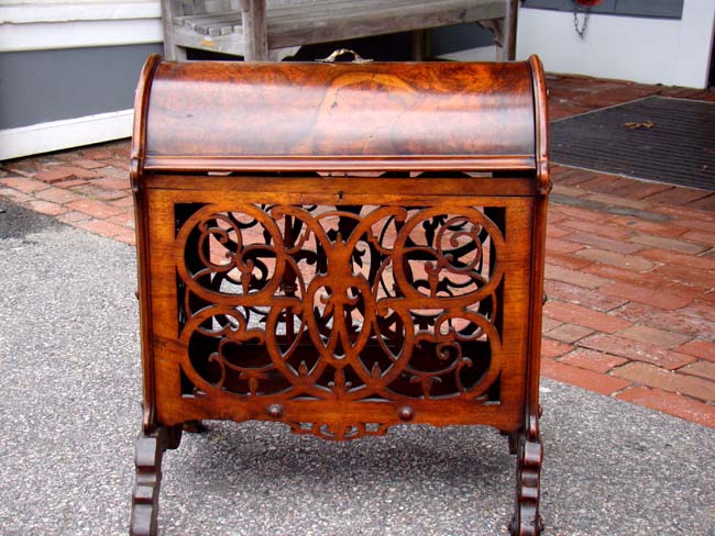 A Finely Carved English burled walnut 'Canterbury' circa 1850-1870 — image 3